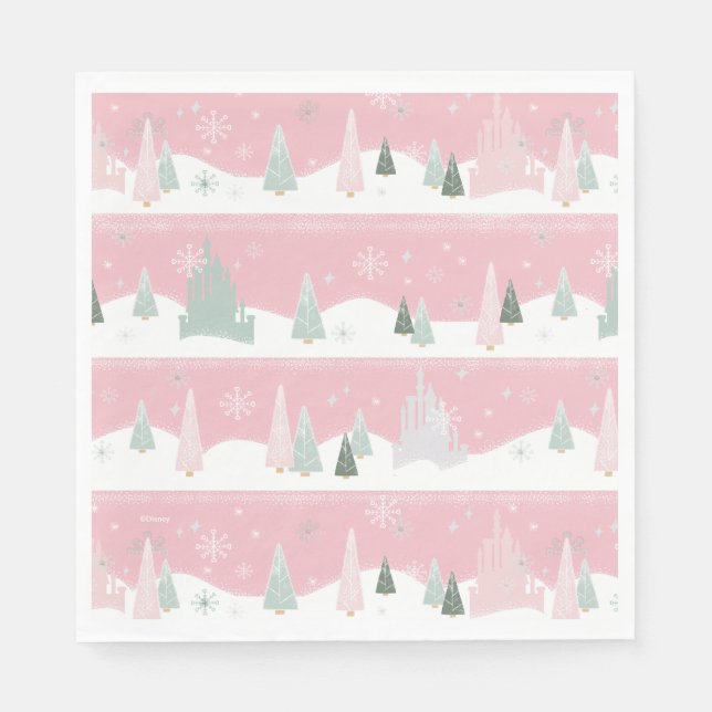 Serviette En Papier Disney Princess Castle Winter Holiday Motif (Devant)