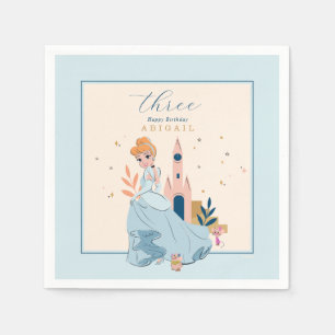 Serviette En Papier Disney Princess Cinderella Rose Anniversaire