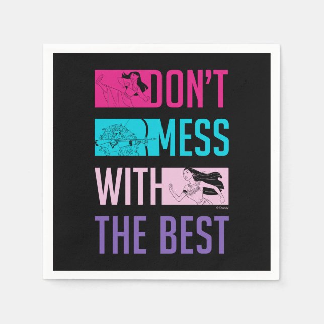 Serviette En Papier Disney Princesse "Ne manquez pas avec le meilleur" (Devant)