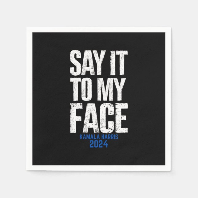 Serviette En Papier Dites-Le À Mon Visage Kamala Harris 2024 (Devant)