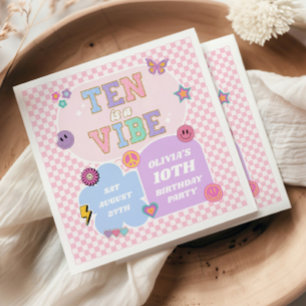 Serviette En Papier Dix Est Une Vibe Preppy Patch Fête D'anniversaire