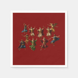 Serviette En Papier Dix seigneurs bondissants Vector Les Dix Commandem