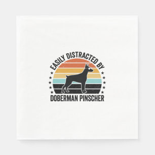 Serviette En Papier Doberman Pinscher Graphique Vintage Coucher de Sol