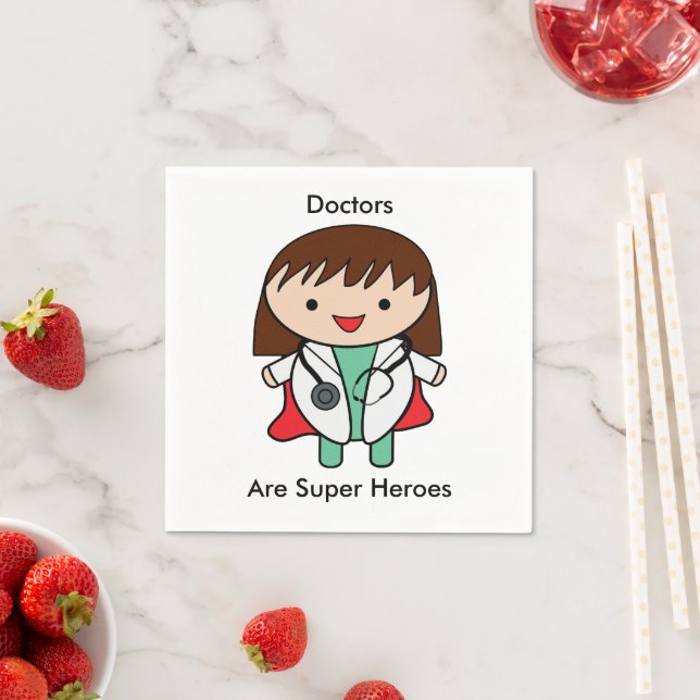 Serviette En Papier Docteur Femme Super Héros Humour mignon Personnali (En situation)