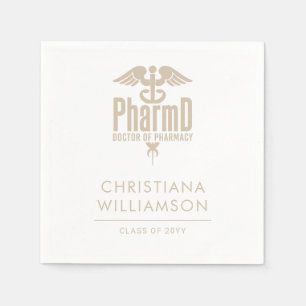 Serviette En Papier Docteur PharmD sur mesure de la Fête de Graduation