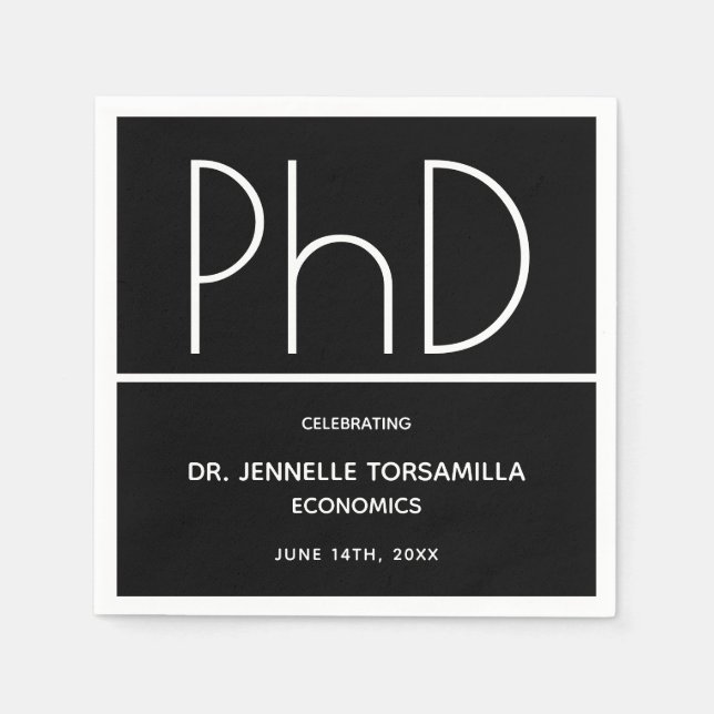 Serviette En Papier Doctorat Graduation Black Party Napkin (Devant)