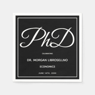 Serviette En Papier Doctorat Noir Graduation Party Napkins