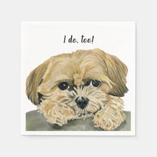 Serviette En Papier  Dog Custom Cocktail Napkin