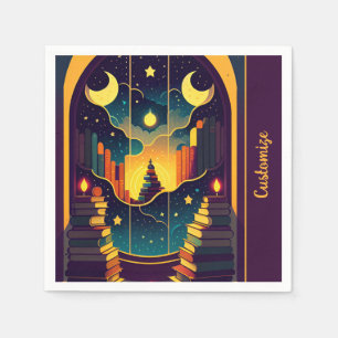 Serviette En Papier Domaine Magique Des Livres 2