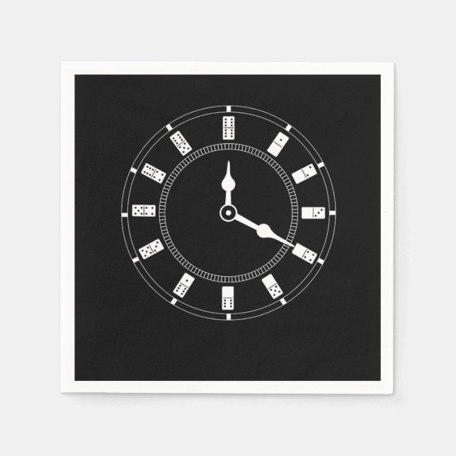 Serviette En Papier Domino Clock Dominoes Tiles Puzzler Game Gift (Devant)