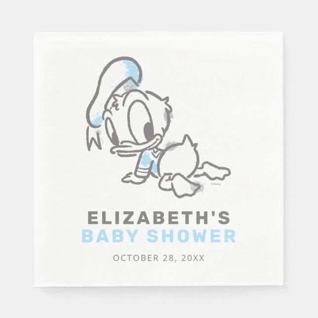 Serviette En Papier Donald Duck Baby shower (Devant)