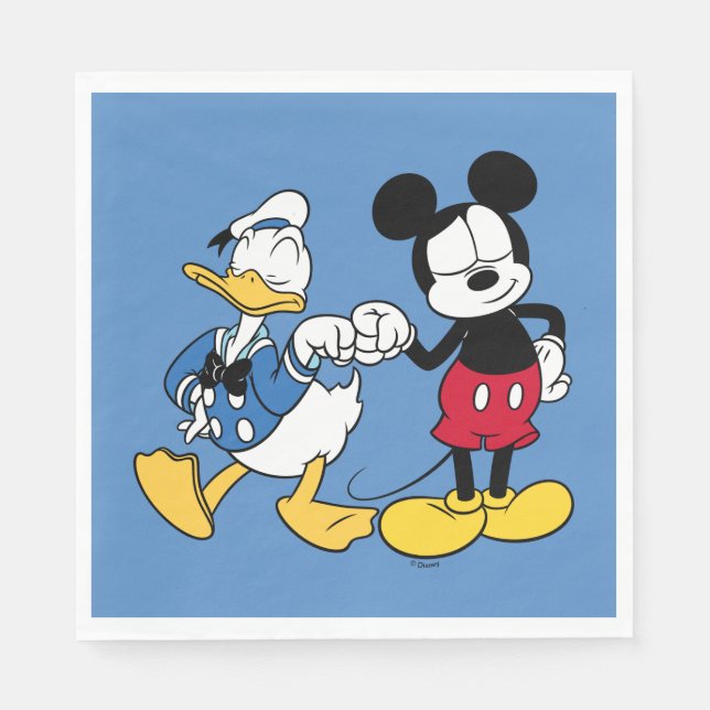 Serviette En Papier Donald Duck & Mickey Poing Bump (Devant)
