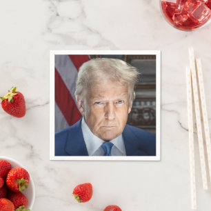 Serviette En Papier Donald Trump 2025 Portrait du président américain