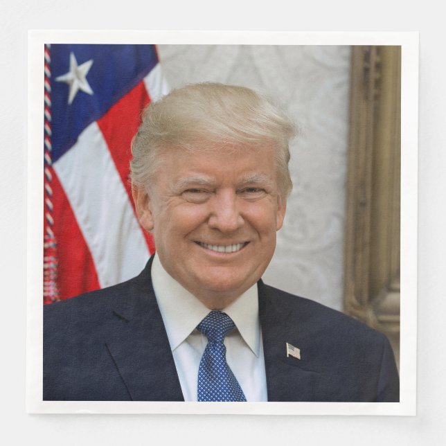 Serviette En Papier Donald Trump Président des États-Unis Maison Blanc (Devant)