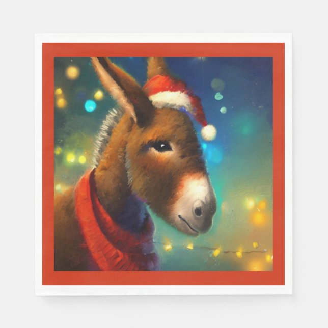 Serviette En Papier Donkey de Noël 3 (Devant)