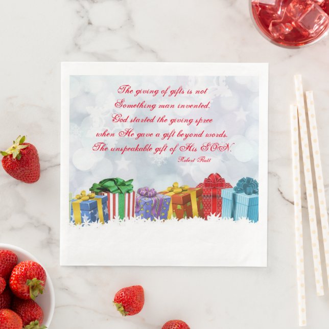 Serviette En Papier Dons de cadeaux Noël (En situation)