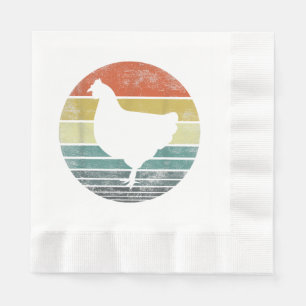 Serviette En Papier Dons De Poulets Amusants Fermier Rétro Vintage Far