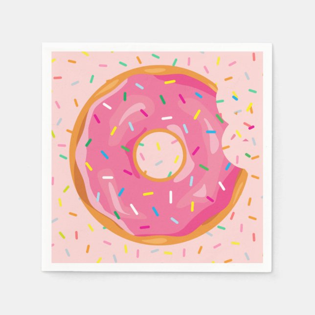 Serviette En Papier Donut Anniversaire Donut avec arrosage anniversair (Devant)