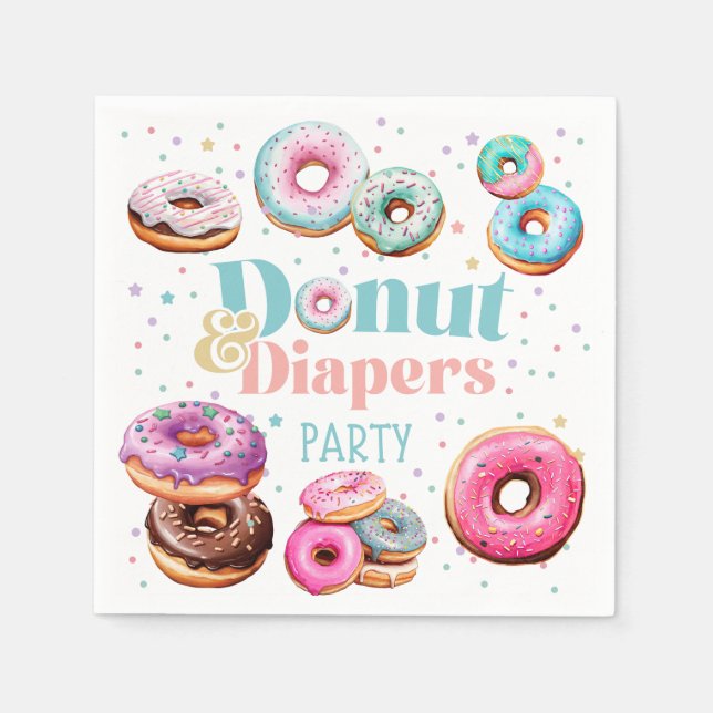 Serviette En Papier Donut & Diaports Baby shower Party (Devant)