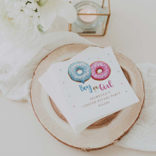 Serviette En Papier Donut Genre Révéler Garçon Ou Fille Fête
