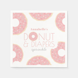 Serviette En Papier Donut rose & Diapeurs Bébé Sprinkle Girl