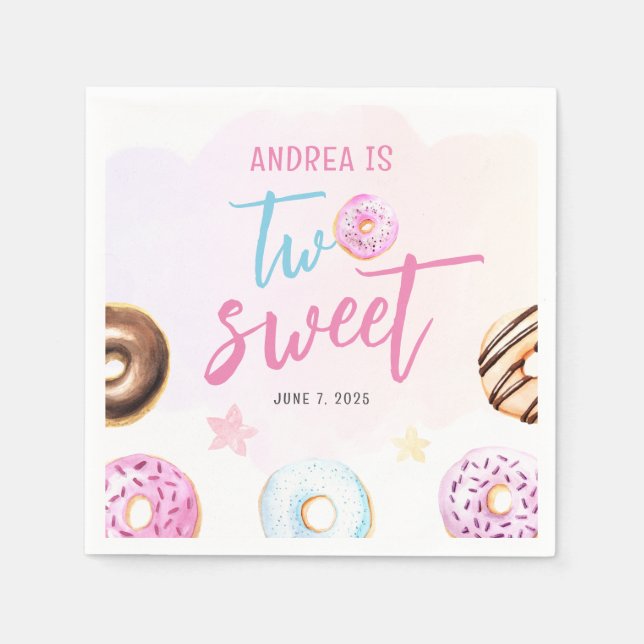 Serviette En Papier Donut Two Sweet Girl 2e (Devant)