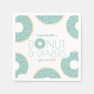 Serviette En Papier Donut vert & Diapeurs Baby Sprinkle Boy