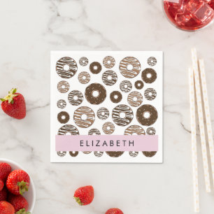 Serviette En Papier Donuts Au Chocolat, Donuts Au Caramel, Glace, Votr