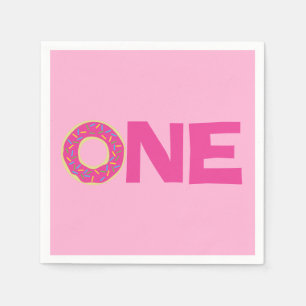 Serviette En Papier Donuts Doughnut colorée 1er Anniversaire Thème