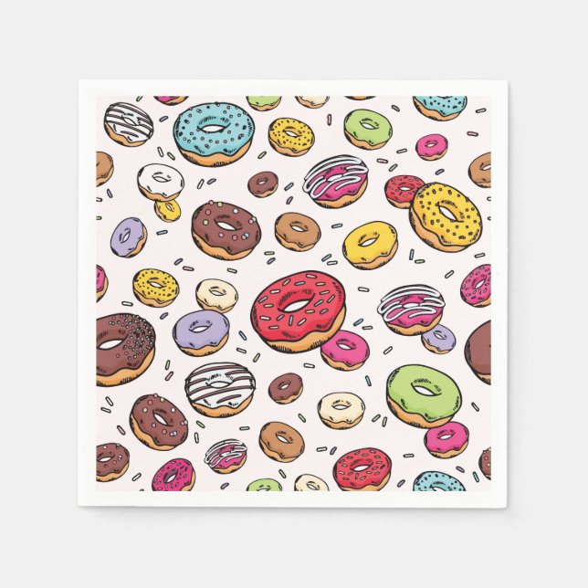 Serviette En Papier Donuts seamless pattern (Devant)