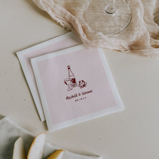 Serviette En Papier Doodart rétro lunaire | Napkins Mariage (Créateur téléchargé)