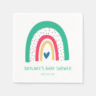 Serviette En Papier Doodle coloré Baby shower arc-en-ciel