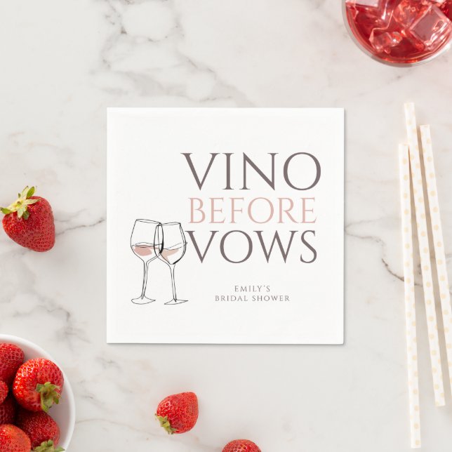 Serviette En Papier Doodle Wine Glasses Vino Before Vows Bridal Shower (En situation)