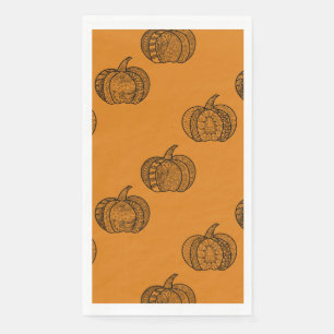 Serviette En Papier Doodles d'Halloween boho mandala citrouilles Autom