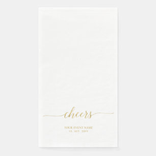 Serviette En Papier Dorée Élégant Stylish Letting Cheers Event Napk