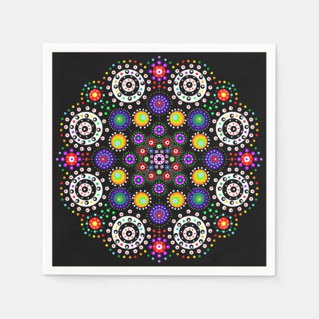 Serviette En Papier Dot psychédélique Mandala (Devant)