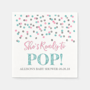 Serviette En Papier Dots d'argent bleu rose Elle est prête à faire des