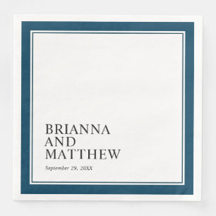 Serviette En Papier Double cadre classique simple en bleu marine