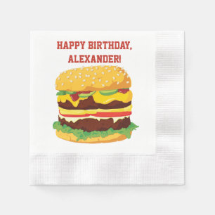 Serviette En Papier Double Cheeseburger Custom Party Papier serviettes