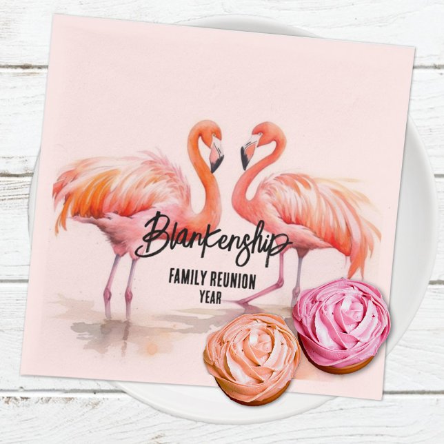 Serviette En Papier Double Flamant rose Famille Réunion Essentials (Be sure to have all the party essentials like these custom flamingo napkins ready for your event .)