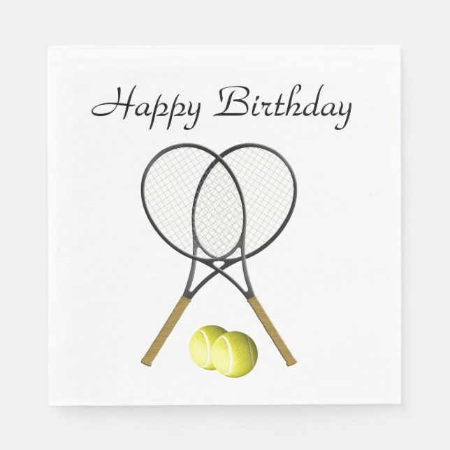 Serviette En Papier Double Tennis Sport Anniversaire (Devant)