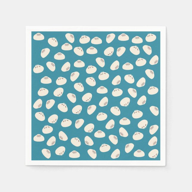 Serviette En Papier Doubles mignons sur papier Arrière - plan bleu ser (Devant)