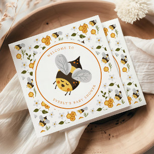 Serviette En Papier Douce Abeille Fête de Bébé Bourdon