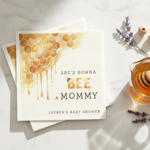Serviette En Papier Douce Abeille Nid d'Abeille Aquarelle Baby Shower