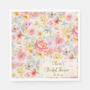 Serviette En Papier Douce aquarelle aux pastels pour une garden-party 