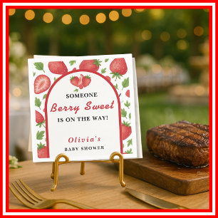 Serviette En Papier Douce Baby Shower aux Fraises