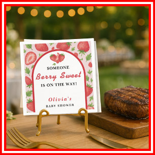 Serviette En Papier Douce Baby Shower aux Fraises