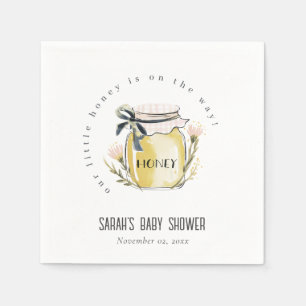 Serviette En Papier Douce Baby-Shower Pastel Aquarelle Pot à Miel