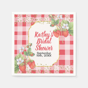 Serviette En Papier Douce Baie Aquarelle Fraise Mariage Fête