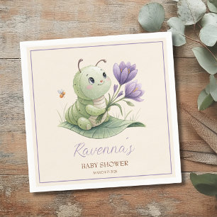 Serviette En Papier Douce Chenille Personnalisé Nom Baby Shower